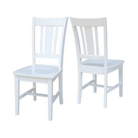 International Concepts Set of 2 San Remo Splatback Chairs, White C08-10P